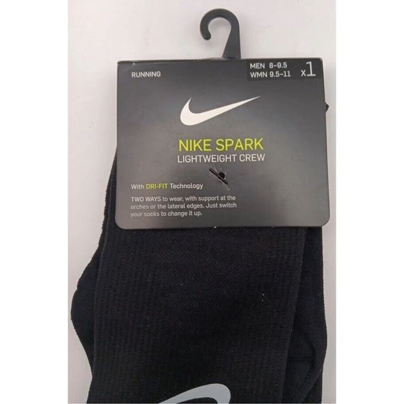 Nike Spark DA3584-010Lightweight Crew Running Socks Black Men(8-9.5) Wmn(9.5-11) - Picture 5 of 9